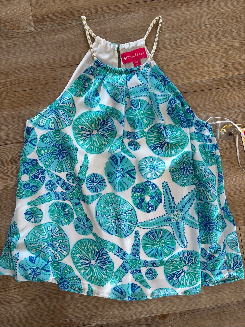 Lilly Pulitzer Aqua & Blue Seashell Halter Top